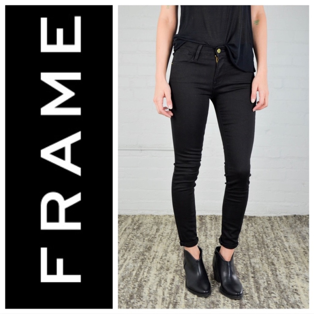 Frame Denim Le Skinny De Jeanne Film Noir Black 26